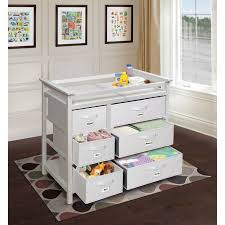 Heid Changing Table With Pad And 6 Baskets Modern Changing Tables Changing Table Changing Table Dresser