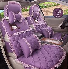 2016 Oto Kaynagi 5 Adet Takim Kadin Araba Koltugu Kapaklari Minder Kizlar Pembe Dantel Lady Karikatur Pelus Araba Koltuk Kilifi Yastik Ic Aksesuar
