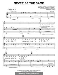 Never Be The Same By J Parmenius A K Feeney C Cabello J Olofsson L Dawod S Sloan On Musicaneo Sloan Electric Piano Sheet Music