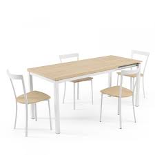 Ce modèle rectangle chaulé blanc est extensible avec une rallonge. Table De Cuisine Avec Rallonge Hauteur 75 Cm Toy Metal 4 Pieds Com