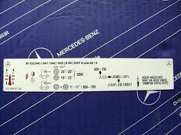 Genuine Mercedes Engine Sticker M103 940 For W126 W124 W201 Automotive Parts Accessories Vintage Car Truck Parts Mercedes Mercedes Wheels Benz Car