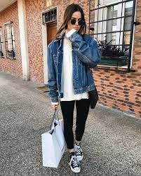 Eider Paskual On Instagram Gudnait Ootd Outfits With Leggings Fashion Jean Jacket Outfits