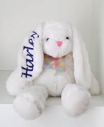 Stuffed Animal Baby Shower Gift Monogram Bunny Custom Name Easter Bunny Stuffed Bunny Plush Bun Bunny Baby Shower Bunny Monogram Baby Shower Gifts For Boys