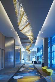 Sofitel Dubai Downtown Lasvit Lobby Design Ceiling Design Hotel Interior Design