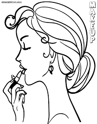 This drawing was made at internet users' disposal on 07 february 2106. Makeup Face Coloring Pages Saubhaya Makeup