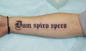 When i was in third grade i went on a field trip to the state house, and they read the phrase to us off the state seal; Tattoo In Latin With Translation 100 Photos For Girls And Men