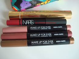 Make Up For Ever Aqua Matic Waterproof Glide On Eyeshadow 1 Estee Lauder Doublewear Brush On Glow Bb Highlighter 3c Medium 105tl 2 Nars Satin Lip Pencil Hyde Park 85tl 3 Make Up For Ever Aqua Matic Waterpro