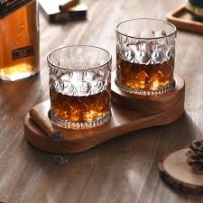 Favorite add to more colors oak whiskey glass holder and cigar holder, groomsman gift, personalized gift, wood tray gift for him, wooden cigar dish for whiskey lover. Whiskey Glass Tray With Cigar Holder In 2020 Cigar Accessories Custom Serving Tray Whiskey Gift Set