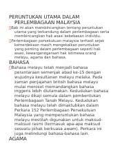 Perkara 3(1) perlembagaan persekutuan malaysia memperuntukkan agama islam sebagai agama bagi persekutuan. Peruntukan Utama Dalam Perlembagaan Malaysia Docx Peruntukan Utama Dalam Perlembagaan Malaysia Bab Ini Akan Membincangkan Tentang Peruntukan Utama Course Hero