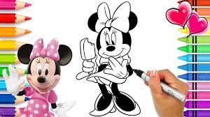 Who is your child's favorite mickey mouse clubhouse character? Minnie Mouse Coloring Page With Glitter Mickey Mouse Clubhouse Coloring Book Disney Junior Youtube