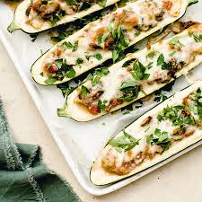 Mushroom Stuffed Zucchini Boats Recipe In 2020 Recipes Zucchini Stuffed Mushrooms
