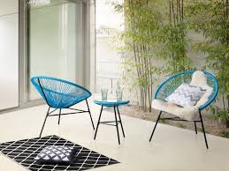 3 pieces, includes 1 table and 2 chairs. Garden Furniture Patio Set Outdoor Bistro Set Table And 2 Chairs Blue Nandor