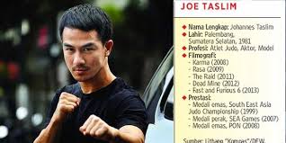 Mendalami judo sendiri membuat joe meraih medali emas pada south east asia judo joe sendiri yang terinspirasi peter taslim—sang kakak sekaligus judoka peraih emas di sea games jakarta. Joe Taslim Love Jscb Borneo Hollywood Photos Facebook