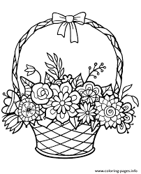 Free printable poppy flower coloring pages. Basket Of Flowers Coloring Pages Printable