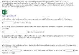 Compare affordable auto insurance rates in michigan. Solved The Average Annual Premium For Automobile Insuranc Chegg Com