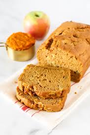 Gluten Free Vegan Pumpkin Apple Bread Thick Slices Of Pumpkin Bread Loaded With Fresh Apples A Lovely In 2020 Gluten Free Pumpkin Recipes Vegan Pumpkin Apple Bread
