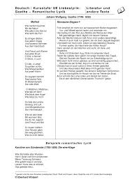Liebesgedichte Goethes Und Der Romantik Gunderode Eichendorff Materialien Zur Interpretation Unterrichtsmaterial Im Fach Deutsch In 2020 Liebesgedicht Liebesgedichte Goethe Liebeslyrik