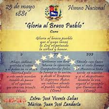 El himno gloria al bravo pueblo es una composición musical patriótica venezolana de 1810, la cual fue establecida como himno nacional de venezuela decretado el 25 de mayo de 1881 por el presidente antonio guzmán blanco. Oficina Nacional Del Tesoro Sur Twitter 25may En El Ano 1881 Se Decreta La Cancion Patriotica Gloria Al Bravo Pueblo Como Himno Nacional De Venezuela Seislineasdemaduro Https T Co M2sraogwii