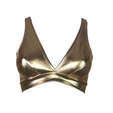Gold Metallic Bralette Peridot Clothing