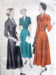 1940s Stunning Dress Pattern Butterick 4978 Daytime Or Dinner Party Cocktail Dress Plunging Nec Butterick Dress Patterns Vintage Sewing Vintage Dress Patterns