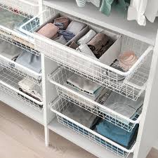 Aurdal Wire Basket With Pull Out Rail White Ikea In 2020 Ikea Wire Baskets Closet Drawers