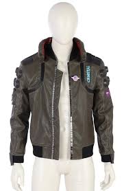 Cyberpunk 2077 Jacket In 2020 Green Leather Jackets Leather Jacket Leather Jacket Men