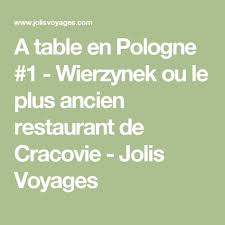 A Table En Pologne 1 Wierzynek Ou Le Plus Ancien Restaurant De Cracovie Cracovie Pologne Restaurant