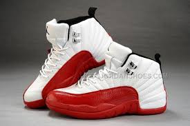Air Jordan 12 White Red Leather Women Shoes 31045 Price