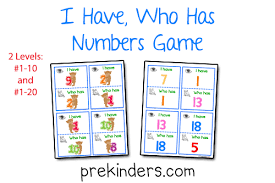 I Have Who Has Numbers Game Prekinders Math Activities Preschool Homeschool Math Numbers Preschool