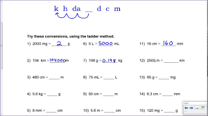 metric mania conversion practice key