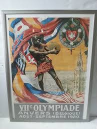 België debuteerde op de zomerspelen van 1900. Affiche Olympische Spelen 1920 Belgie Replica Catawiki
