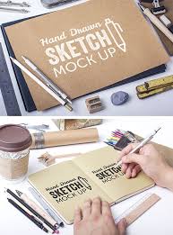 Free Psd Hand Drawn Sketch Mockups By Mockup Zone Omahpsd Brochure Mockup Photoshop Ressources
