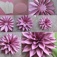 Quick Look At How I Made My 20 Dahlia Using My Template 71 1 I Used The Three Largest Petals I Paper Flower Patterns Paper Flowers Diy Paper Flowers Craft