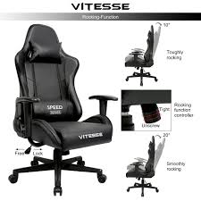 In this vitesse gaming chair review, you'll learn anything needed to decide whether it fits your budget and needs. Gaming Office Chair Ergonomic Desk Chair High Back Racing Computer Chair Swivel Executive Chair With Lumbar Support And H Desk Chair Chair Ergonomic Desk Chair
