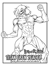 Draw outline for arms, hands, legs & feet. How To Draw Eren Yeager In Titan Form Attack On Titan Drawing Tutorial Draw It Too