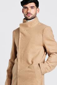 Enhance your collection with this boss business shanty funnel neck coat. Funnel Neck Wool Look Overcoat Boohoo