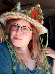 Crochet Bunny Witch Hat Pattern with Vines and Beads