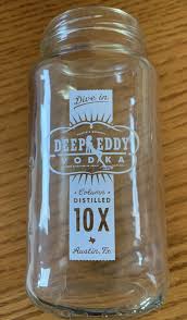 Lot of 2 Deep Eddy Distilled Vodka Mason Jar Glass 12 Oz Austin Texas