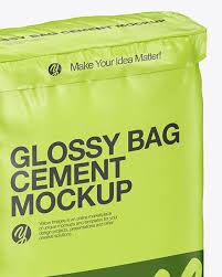 Glossy Cement Bag Mockup In Bag Sack Mockups On Yellow Images Object Mockups