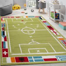 Kinderteppich Fussball Design Kurzflor Fussballfeld Spielteppich Weiss Grun Kinderteppiche Kinderteppiche Spielteppich Teppich Grun