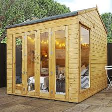 8x8 Mercia Vermont Summerhouse Elbec Garden Buildings Corner Summer House Summer House Design Summer House