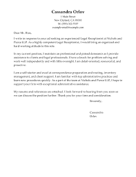 Best Legal Receptionist Cover Letter Examples Livecareer