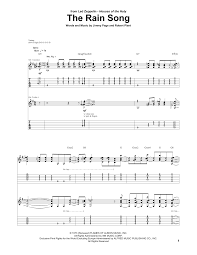 The rain song is a ballad of over 7 minutes in length. The Rain Song Noten Led Zeppelin Gitarrentabulatur