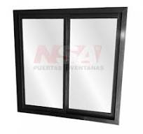 VENTANA CORREDIZA VIDRIO ENTERO 100X100 - ALUMINIO NEGRO