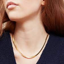 Bold Herringbone Chain Necklace In 2021 Chain Necklace Necklace Chain