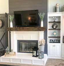 Fireplace Makeover From Contemporary To Modern Farmhouse Repurpose Life Farmhouse Fireplace Decor Home Fireplace Fireplace Makeover