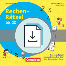 Zu diesen themen werden auch bei uns entsprechende erklärungen und aufgaben mit lösungen angeboten. Ratseln Und Uben In Der Grundschule Rechen Ratsel Bis 20 Knobelaufgaben Zum Spielerischen Uben Von Rechenoperationen Kopiervorlagen Als Pdf Klasse 1 2 Cornelsen