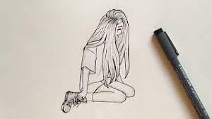 How To Draw A Sad Girl Easy | Step By Step - Youtube