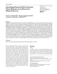 Pdf Identifying Patients With Ischemic Heart Disease In An