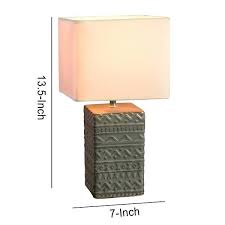 Maybe you would like to learn more about one of these? Ceramic Square Table Lamp With Embossed Details Small Gray And White On Sale Overstock 32591304